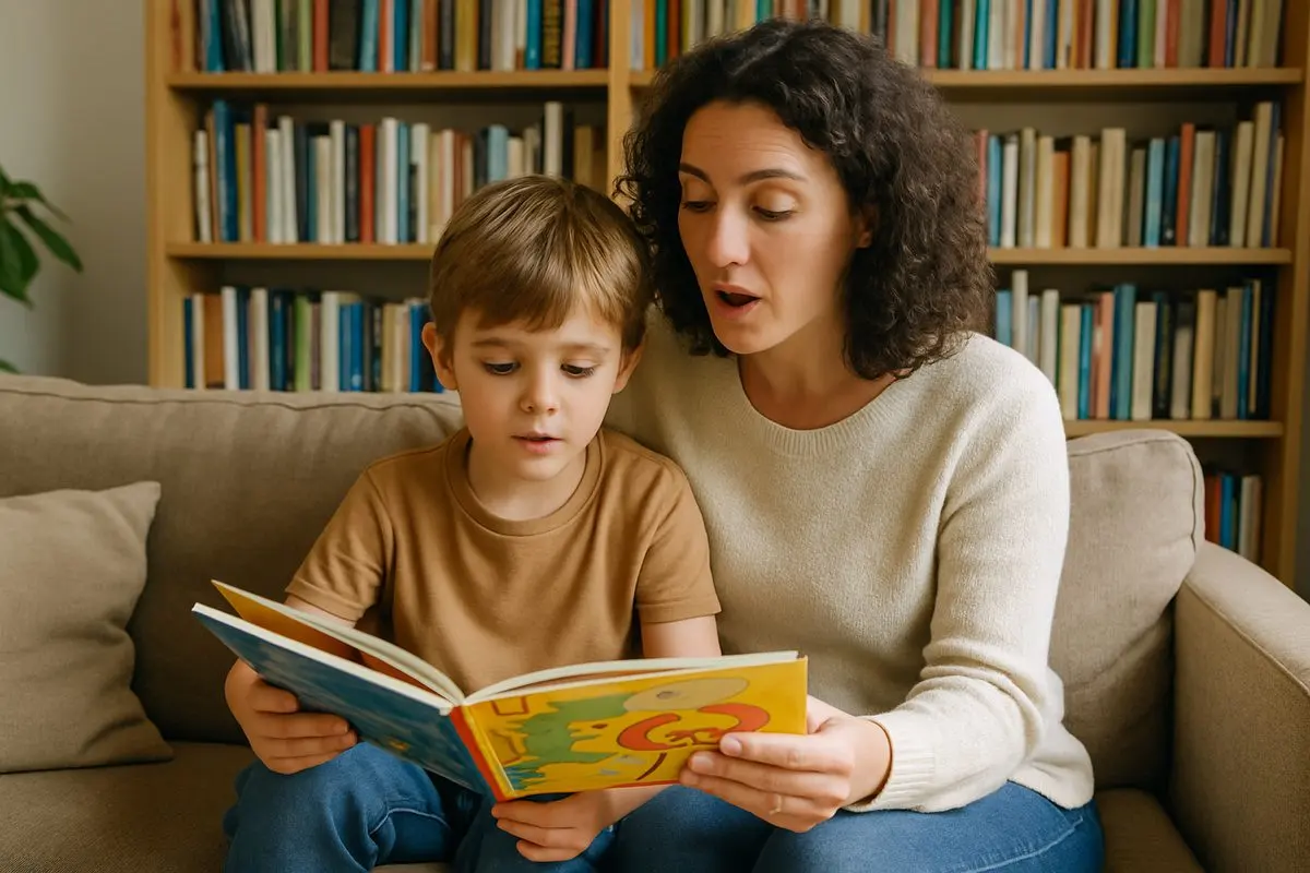 Lire à voix haute avec un enfant : photo d'illustration